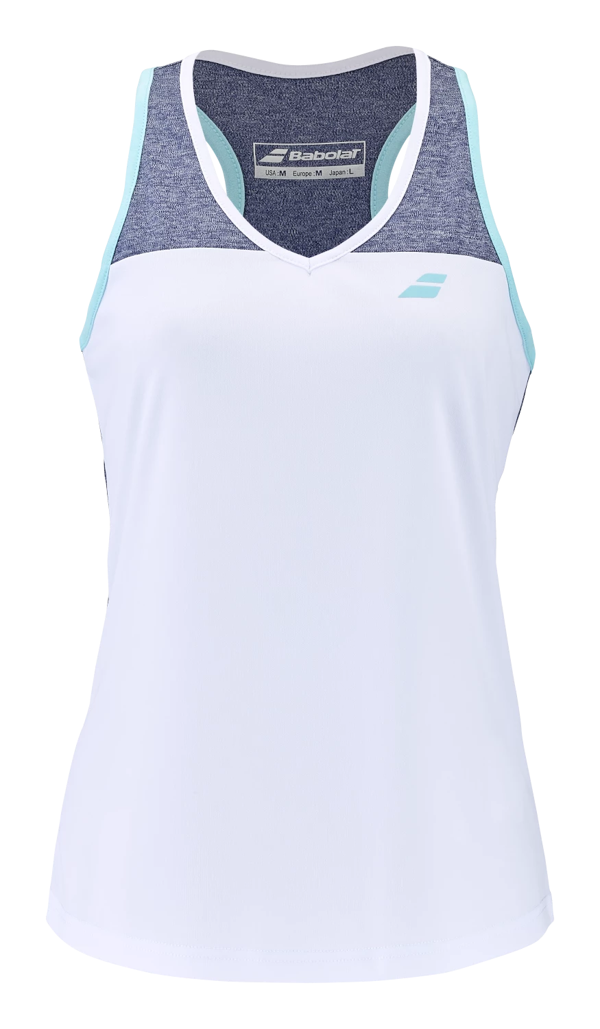 Damen Tank Top Babolat Play Tank Top Women White Blue Sportega