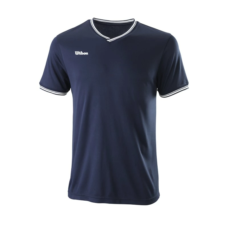 Herren T Shirt Wilson Team II High V Neck Navy Sportega