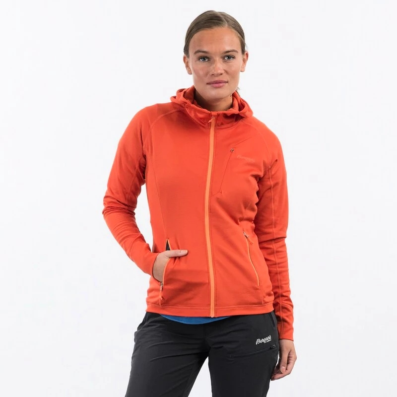 Damen Bergans Skaland Kapuze Rot Jacke Sportega