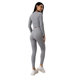 Damen Leggins GymBeam  FLO Ribbed Leggings Grey XL