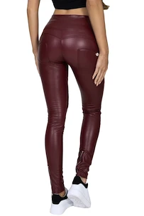 Damen Leggins Hugz Jeans  Wine Faux Leather Biker High Waist S