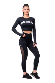 Damen Leggins Nebbia Mesh leggings high waist black