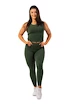 Damen Leggins Nebbia  Organic Cotton Ribbed High Waist Leggings 405 dark green XS