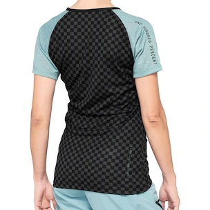 Damen-Radtrikot 100%  Airmatic Women's Jersey Seafoam Checkers