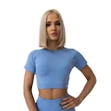 Damen T-Shirt GymBeam  FLO CropTop Blue