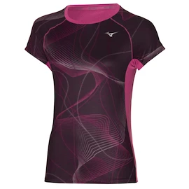 Damen T-Shirt Mizuno Aero Grape wine