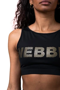 Damen T-Shirt Nebbia  Gold Mesh Mini Top 830 black