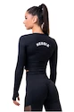 Damen T-Shirt Nebbia Hero Sporty Hero crop top long sleeve black