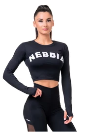 Damen T-Shirt Nebbia Hero Sporty Hero crop top long sleeve black