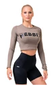 Damen T-Shirt Nebbia Hero Sporty Hero crop top long sleeve mocha