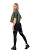 Damen T-Shirt Nebbia  Organic Cotton Loose Fit “The Minimalist” Crop Top 417 dark green