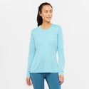 Damen T-Shirt Salomon  Agile LS Tee Crystal Blue