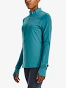 Damen T-Shirt Under Armour  Qualifier Run 2.0 1/2 Zip-BLU