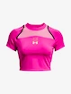 Damen T-Shirt Under Armour  Run Anywhere Crop SS-PNK