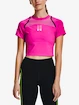 Damen T-Shirt Under Armour  Run Anywhere Crop SS-PNK