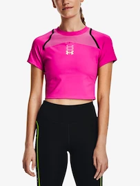 Damen T-Shirt Under Armour Run Anywhere Crop SS-PNK