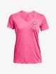 Damen T-Shirt Under Armour  Tech Twist LC Crest SSV-PNK