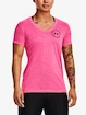 Damen T-Shirt Under Armour  Tech Twist LC Crest SSV-PNK