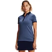 Damen T-Shirt Under Armour  Zinger SS Novelty Polo Mineral Blue