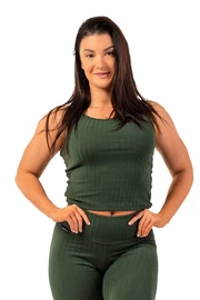 Damen Tank-Top Nebbia Organic Cotton Ribbed Tank Top 414 dark green