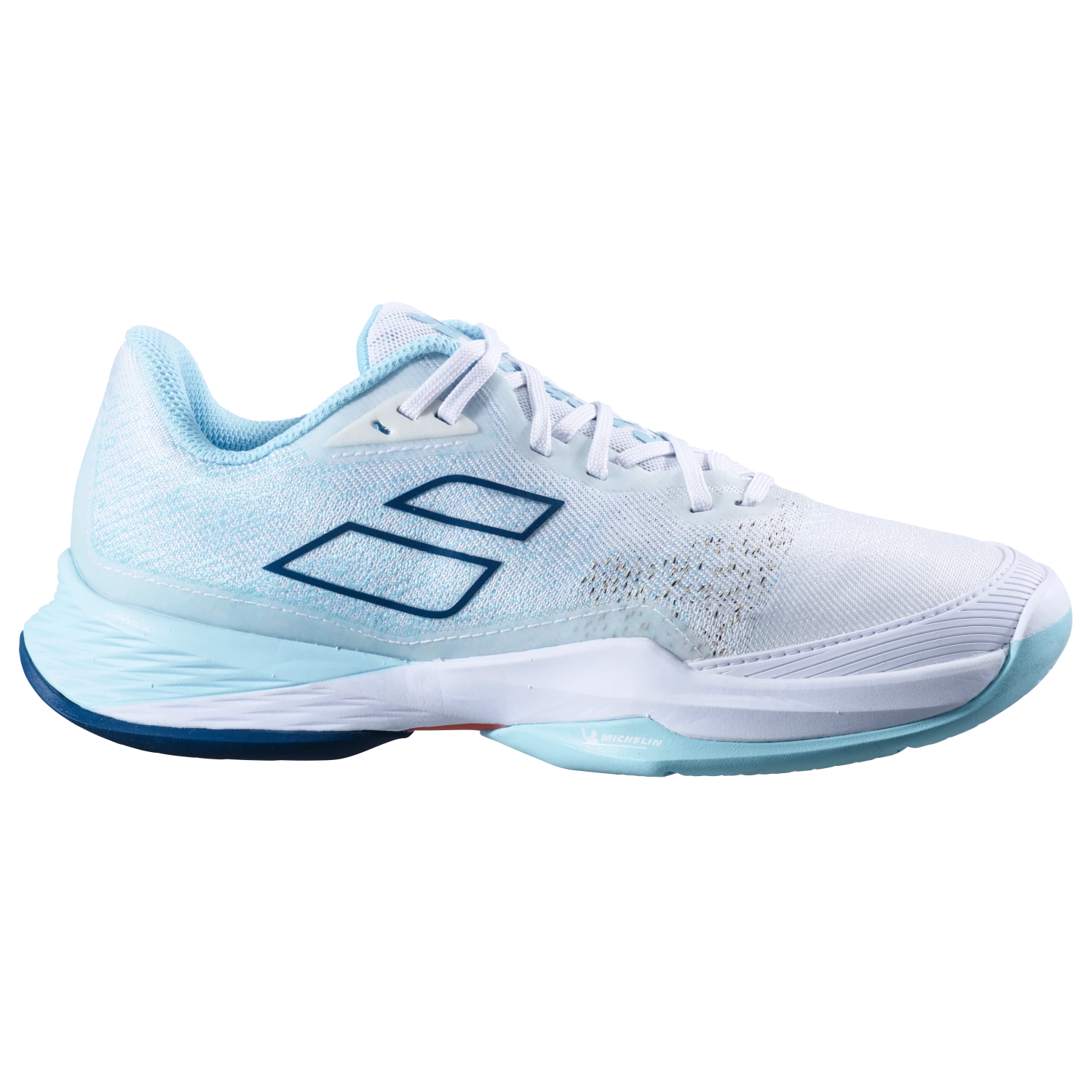 Damen Tennisschuhe Babolat Jet Mach 3 All Court Women White Angel Blue Sportega