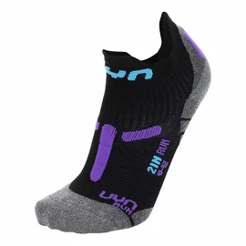 Frauensocken UYN RUN 2IN SOCKS Black/Violet