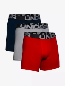 Herren Boxer Shorts Under Armour  Charged Cotton 6in 3 Pack-RED