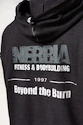 Herren Hoodie Nebbia  Washed-off Zip Up Hoodie GYM BRO Black