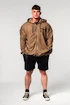 Herren Hoodie Nebbia  Washed-off Zip Up Hoodie GYM BRO Light Brown