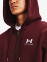 Herren Hoodie Under Armour  Essential Fleece FZ Hood-RED