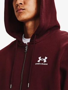 Herren Hoodie Under Armour  Essential Fleece FZ Hood-RED