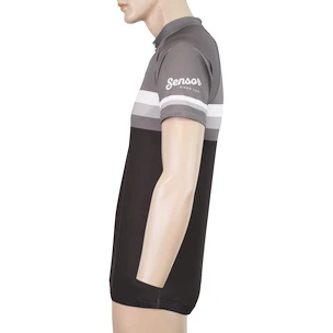 Herren Radtrikot Sensor  Cyklo Summer Stripe Black/Grey L