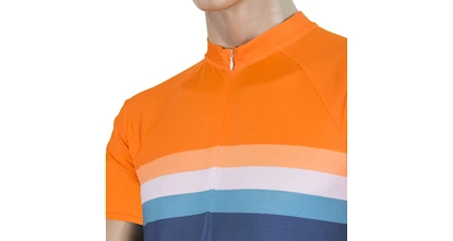 Herren Radtrikot Sensor  Cyklo Summer Stripe Blue/Orange