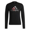 Herren T-Shirt adidas  Fast Graphic LS Tee Black