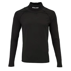 Herren T-Shirt CCM  Neck Guard Top LS Black Senior