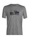 Herren T-Shirt Icebreaker  Tech Lite II SS Tee Natural Run Club Metro XL