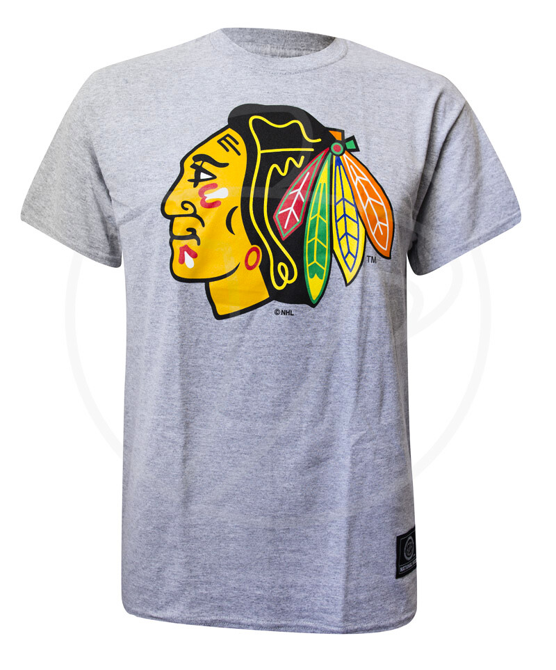 Herren T Shirt Majestic Nhl Chicago Blackhawks Logo Tee Sportartikel Sportega