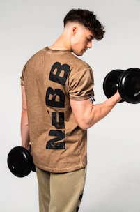 Herren T-Shirt Nebbia  Washed-off Cotton T-shirt MAX OUT Light Brown