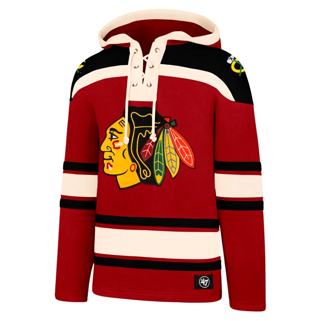 Hockey Hoodie 47 Brand Lacer Hood NHL Chicago Blackhawks Sportega