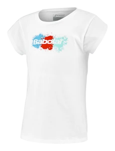 Mädchen T-Shirt Babolat  Exercise Cotton Tee Girl White