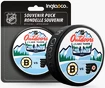 Offizieller Puck des Spiels Inglasco Inc.  NHL Outdoors Lake Tahoe Dueling Philadelphia Flyers vs Boston Bruins