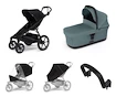 Stadt-Kinderwagen Thule Urban Glide 4-wheel Black + Bassinet Mid blue SET 5in1