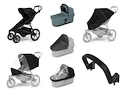 Stadt-Kinderwagen Thule Urban Glide 4-wheel Black + Bassinet Mid blue SET 7in1