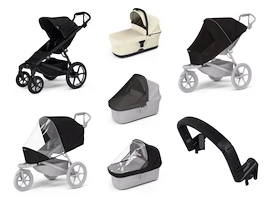 Stadt-Kinderwagen Thule Urban Glide 4-wheel Black + Bassinet Soft beige SET 7in1