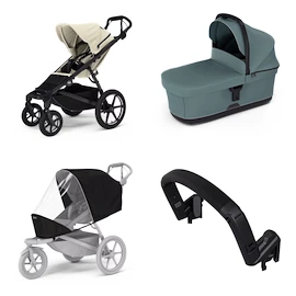 Stadt-Kinderwagen Thule Urban Glide 4-wheel Soft beige + Bassinet Mid blue SET 4in1